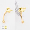 CELESTIAL THEMED PLANET SATURN 316L SURGICAL STEEL CURVED BARBELL/EYEBROW